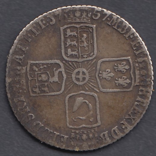 1757 George II Sixpence in fine condition - Image 2 of 2