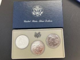 1983 Los Angeles Olympics Silver Dollars set (3) total weight 80g