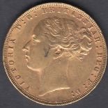 1873 Gold Sovereign young head good condition