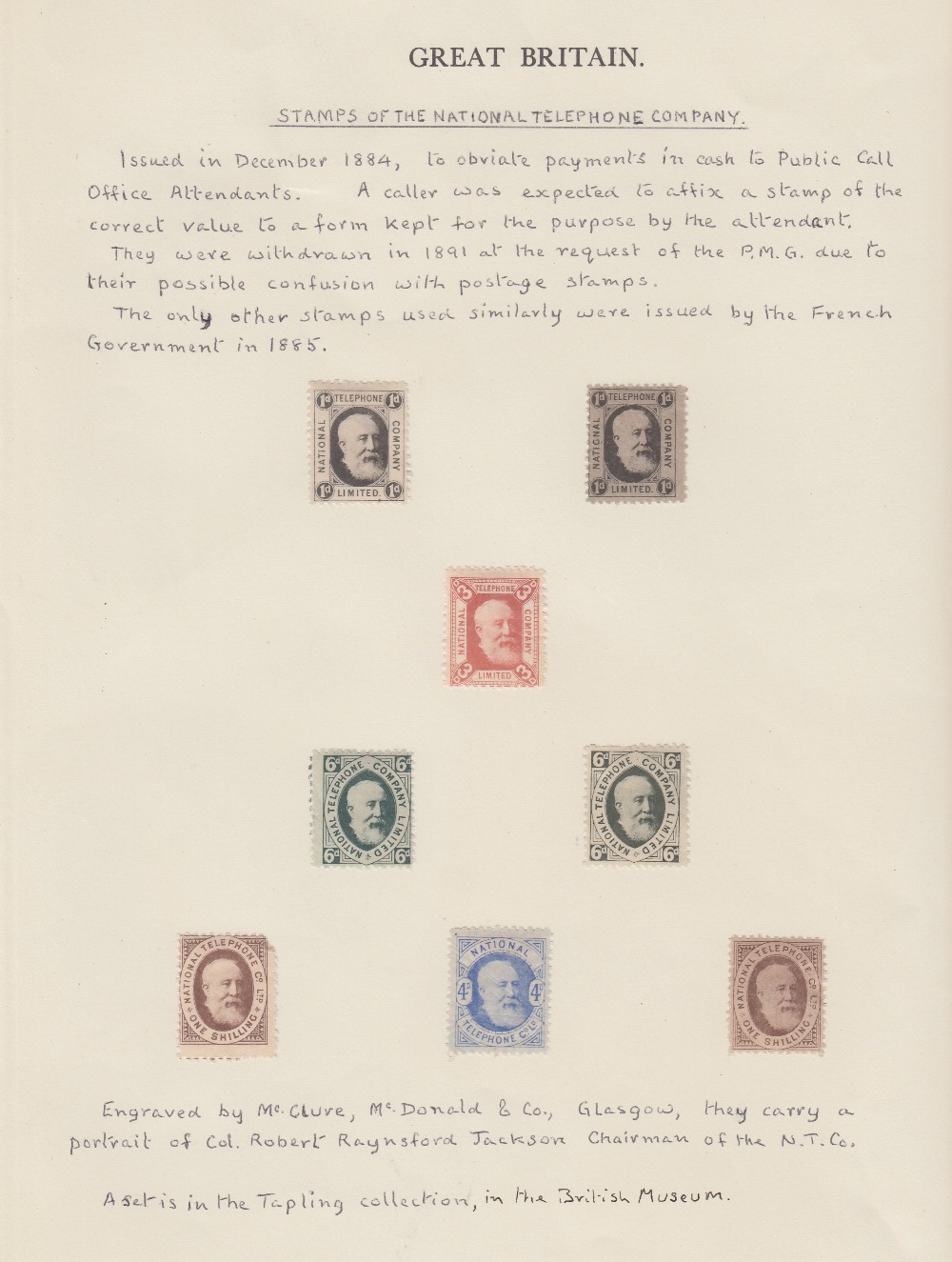 1884 National Telephone Company stamps
