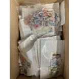 Box of World stamps used in packets (1000's)