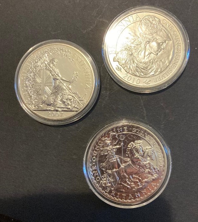 Three Silver Britannia's 2007, 2009, 2010 each Sterling Silver and 1oz each - Image 2 of 2