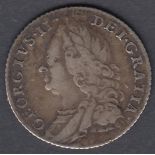 1757 George II Sixpence in fine condition