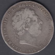 1818 George III Silver Crown fine condition LV III