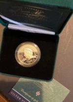 2000 Queen Mother Centenary PIEDFORT Silver £5 slight tarnish (56.56g)