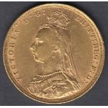 1892 Full Gold Sovereign in fine condition