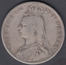 1891 Victoria Silver Half Crown average to fine condition