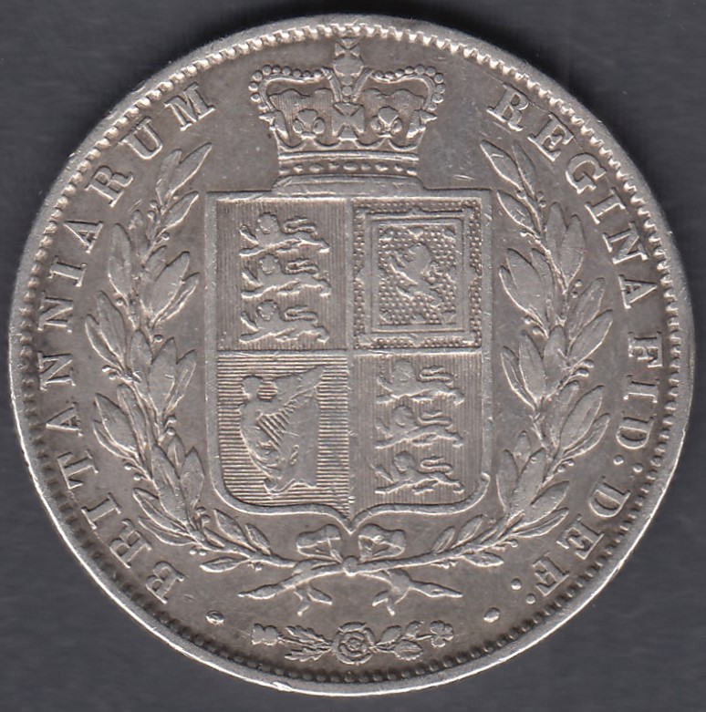 1845 Victoria Silver Half Crown in F to VF condition - Image 2 of 2