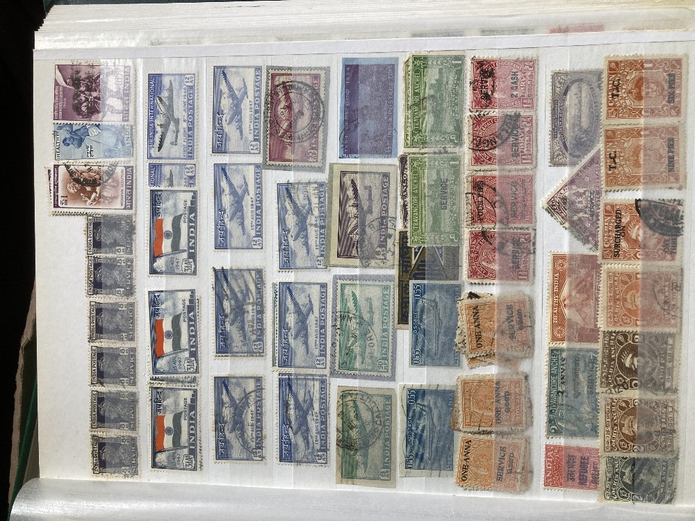 Seven stock books of World stamps including stockbook crammed with early India - Image 5 of 10