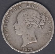 1878 Victoria Silver Half Crown in F to VF condition