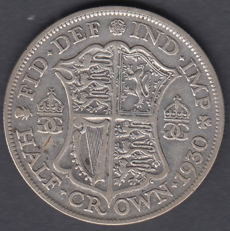1930 GV Silver Half Crown in VF condition (Scarce) - Image 2 of 2