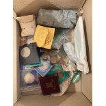 Mixed box of UK and World coins, a good mix, including 1951 Festival boxed,