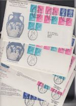 1972 Wedgewood Booklet FDC's including 5 examples of the 1/2p sideband