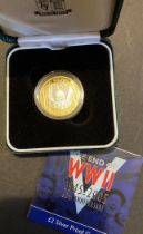 2005 WWII Silver and Gold plate £2 Proof coin in case