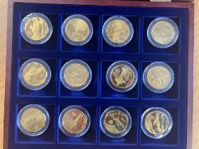 WWII Aircraft Gold Coloured coins from Marshall Islands, featuring Spitfires etc