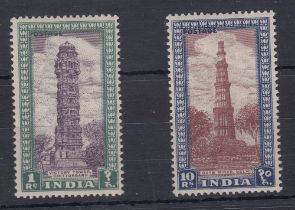 STAMPS INDIA : 1949 10r Purple Brown and Deep Blue