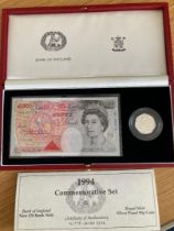1994 £50 Bank Note and 50 silver proof coin set (Scarce)