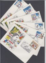 1973 Christmas set of 6 Official covers with Lewis Carroll Daresbury handstamp