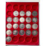 Collectors tray of Queen Victoria Silver Crowns 1888 -1900 mixed condition but generally good (20)