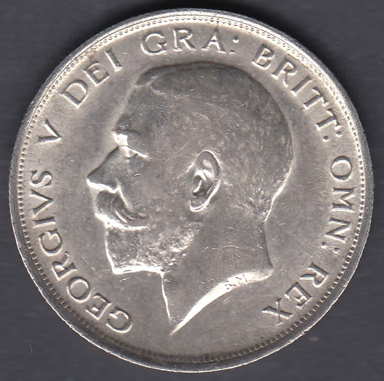 1911 George V Silver Half Crown in EF - UNC condition