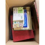 Mixed box of various albums, stockbooks, loose stamps etc