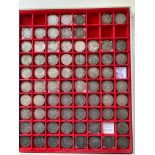 Collectors tray of various Shillings from QV to QE II (79)