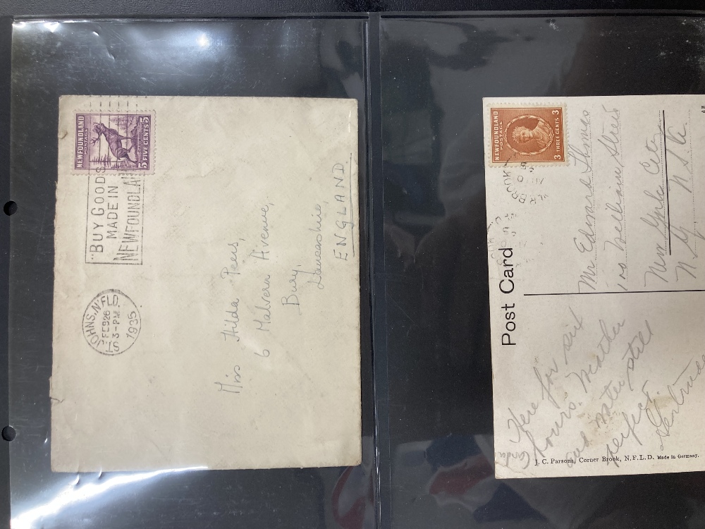 Album of early postal history covers and cards QV to GVI , postcards, covers, airmails etc - Image 2 of 4