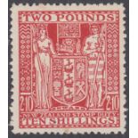 POSTAL FISCAL, 1940-58 Arms issue, £2.10s red, lightly M/M