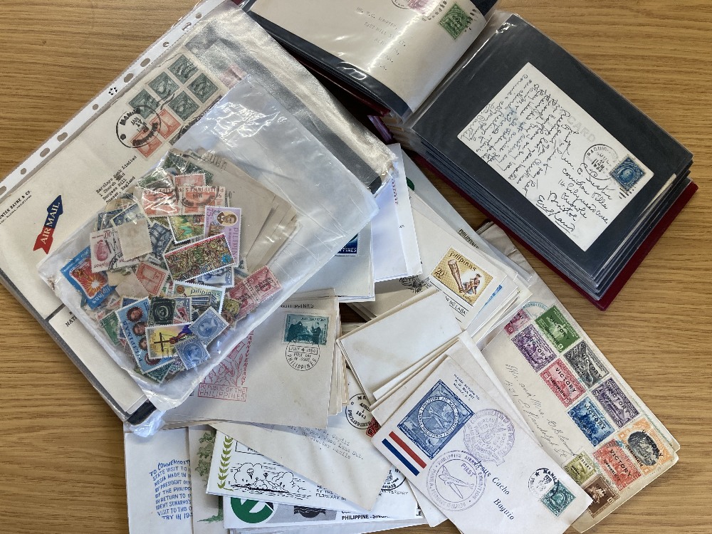 Accumulation of commercial and FDC's plus a quantity of stamps on pages and stock cards