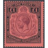 1913 GV £1 purple & black/red, lightly M/M