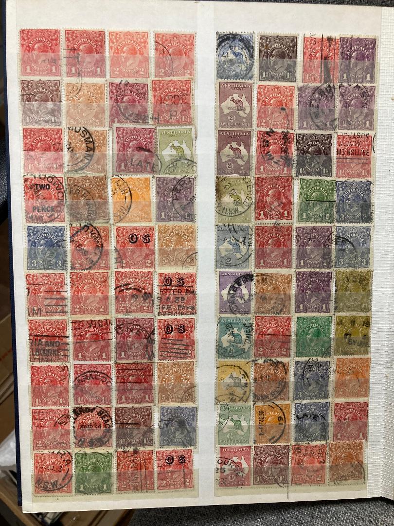 Accumulation of used Roo's and Heads in stock book (over 1000 stamps) - Bild 3 aus 3