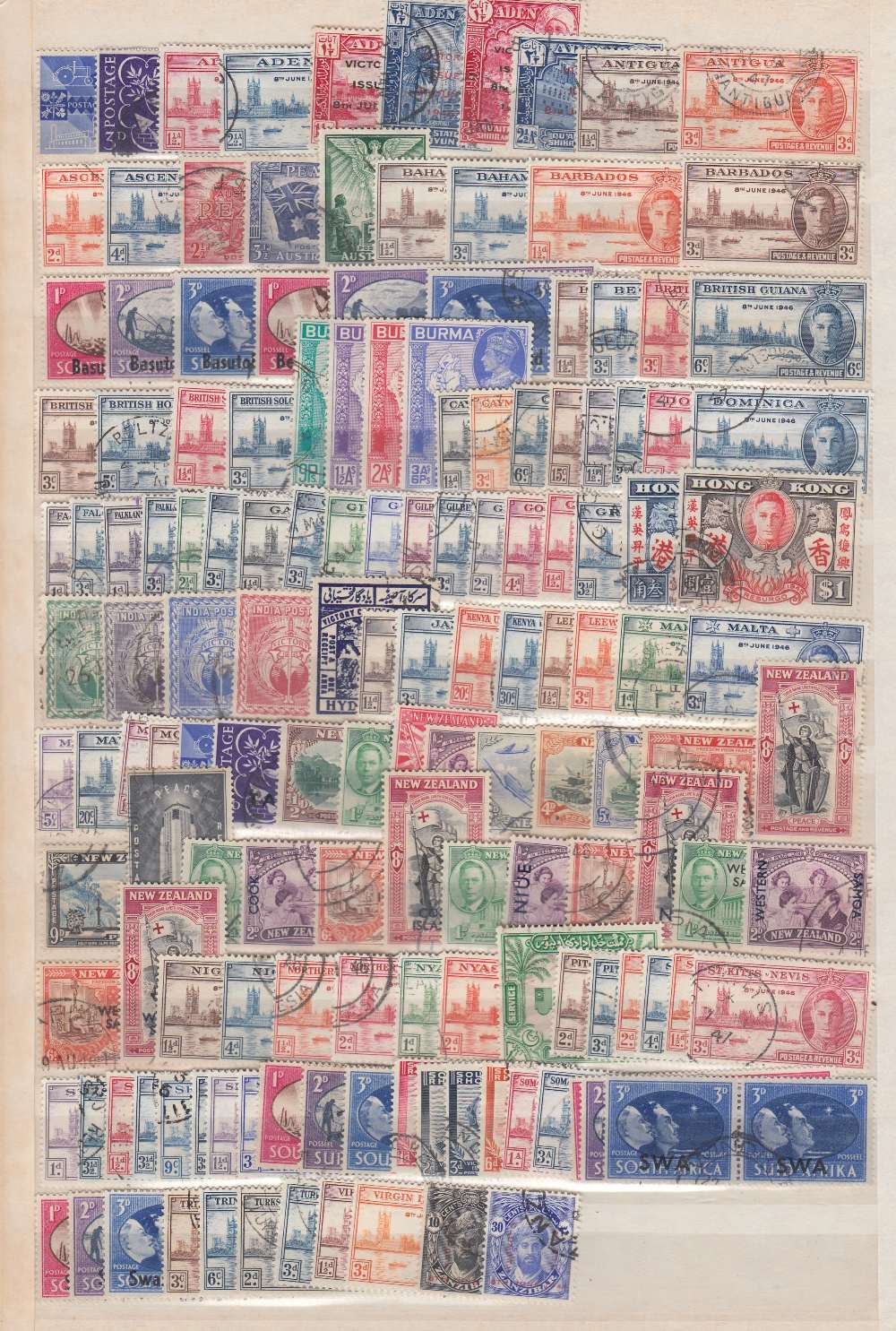 1946 fine used Victory omnibus complete 164 stamps