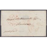 1797 Double ring Paid handstamp on wrapper plus 1801 Paid mark on wrapper