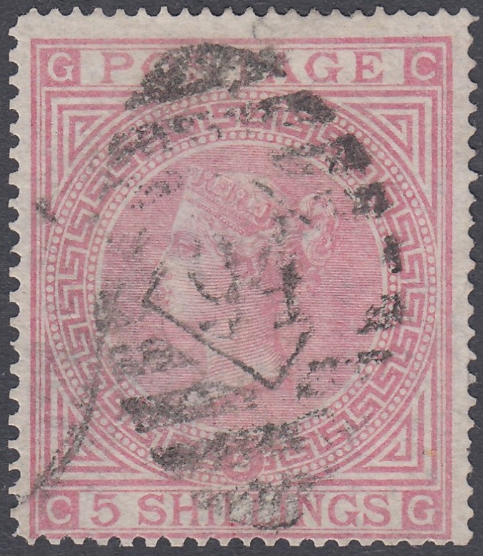 1867 QV 5/- pale rose, plate 2