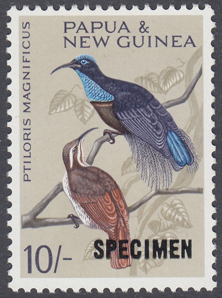 1964 10/- Bird unmounted mint over printed SPECIMEN cat £85