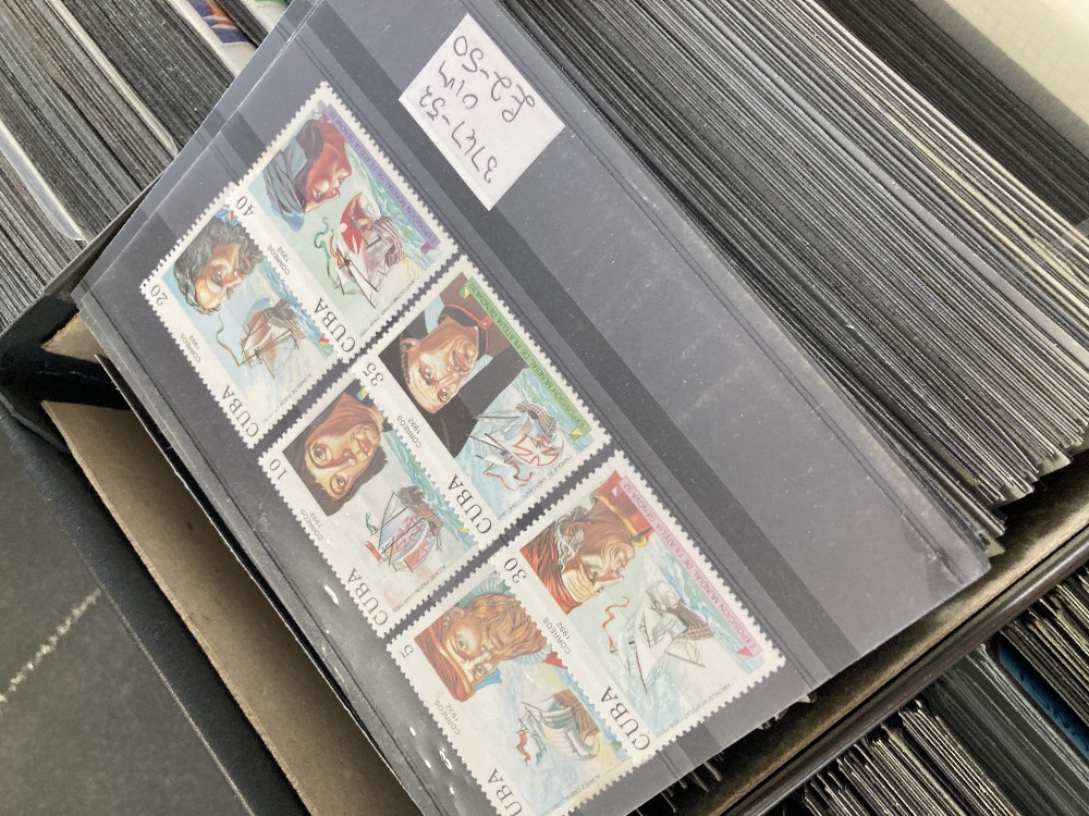 Dealers case full of mint and used stamps on cards, various themes (priced to sell at £4030) - Bild 6 aus 7