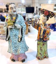 Two ceramic Chinese figures of women