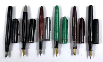 A collection of 6 vintage fountain pens, various makes