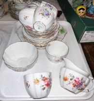 A Derby Posies part tea service by Royal Crown Derby, 21 pieces approx.