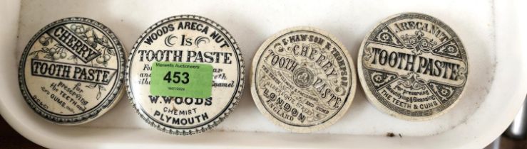 POT LIDS:  WOOD'S Areca Nut 1s Tooth Paste and five others