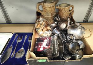 A selection of silver plated metalware etc