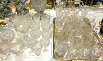 A large selection of cut drinking glasses