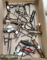 A collection of late 19th/early 20th century corkscrews, 20 approx.