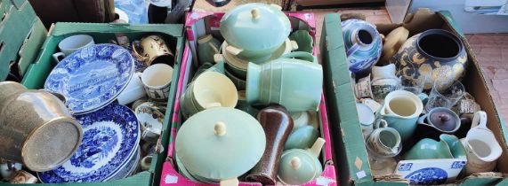A collection of mid century dinner ware, various similar china vases etc