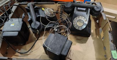 Two 1950's Bakelite telephones with bell ringers