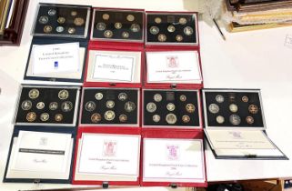 GB: Proof coin sets: 1983-1986, 1988-1990 (7)