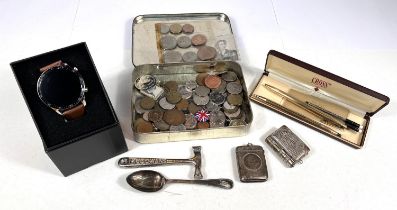 A Smart watch in original box; a 'Cross' ballpoint pen and pencil set; a selection of American and