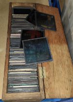 LANTERN SLIDES, a mixed selection of early 20th century in oak box, 38cm