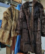 A selection of various fur coats and faux fur coats