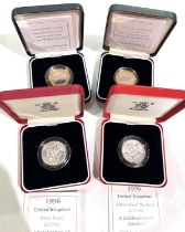 GB: 1996 £2 Football silver proof and piedfort proof; 1999 Rugby proof and piedfort proof